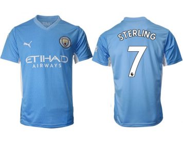 Fußballtrikots Manchester City Raheem Sterling #7 Heim Trikot Home 2021/22 Kurzarm