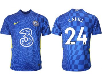 Gary Cahill 24# Herren FC Chelsea Stadium Heim Fußball Trikot 2021/22 blau/gelb