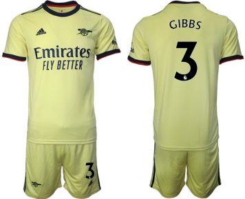 Gibbs 3# Trikotsatz FC Arsenal Gelbe Herren Trikots Auswärts 2021/22 + Kurze Hosen
