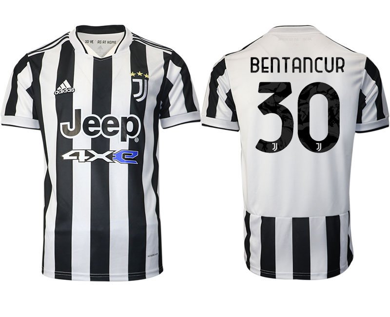 Günstige Fußballtrikots Juventus Heimtrikot 21/22 Weiss/Schwarz mit Aufdruck Bertancur 30