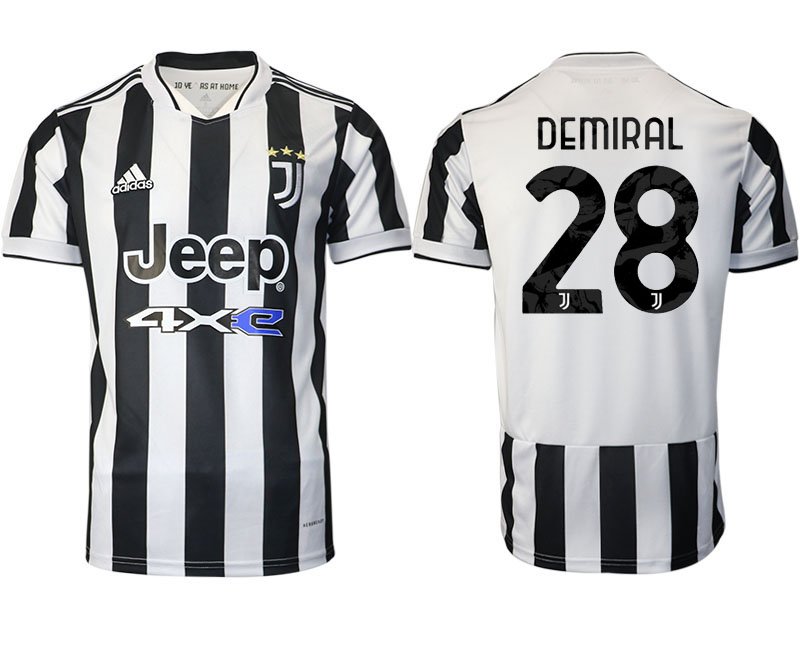 Günstige Fußballtrikots Juventus Heimtrikot 21/22 Weiss/Schwarz mit Aufdruck Demiral 28