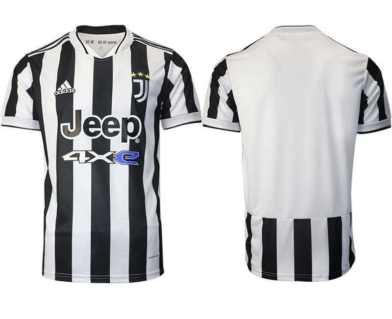 Günstige Fußballtrikots Juventus Turin Heimtrikot 2021/22 Kurzarm Weiss/Schwarz