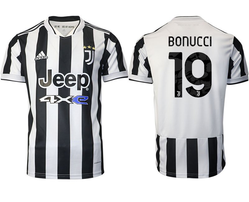 Günstige Fußballtrikots Juventus Turin Heimtrikot 2021/22 mit Aufdruck Bonucci 19