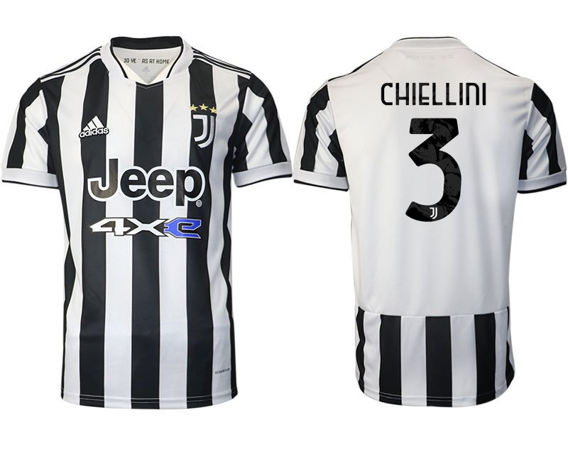 Günstige Fußballtrikots Juventus Turin Heimtrikot 2021/22 mit Aufdruck Chiellini 3