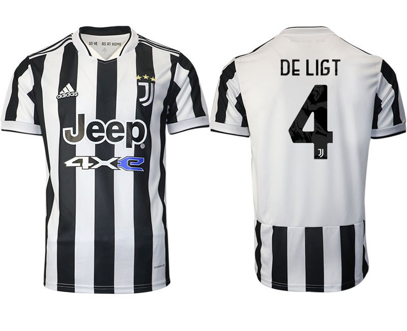 Günstige Fußballtrikots Juventus Turin Heimtrikot 2021/22 mit Aufdruck DE LIGT 4