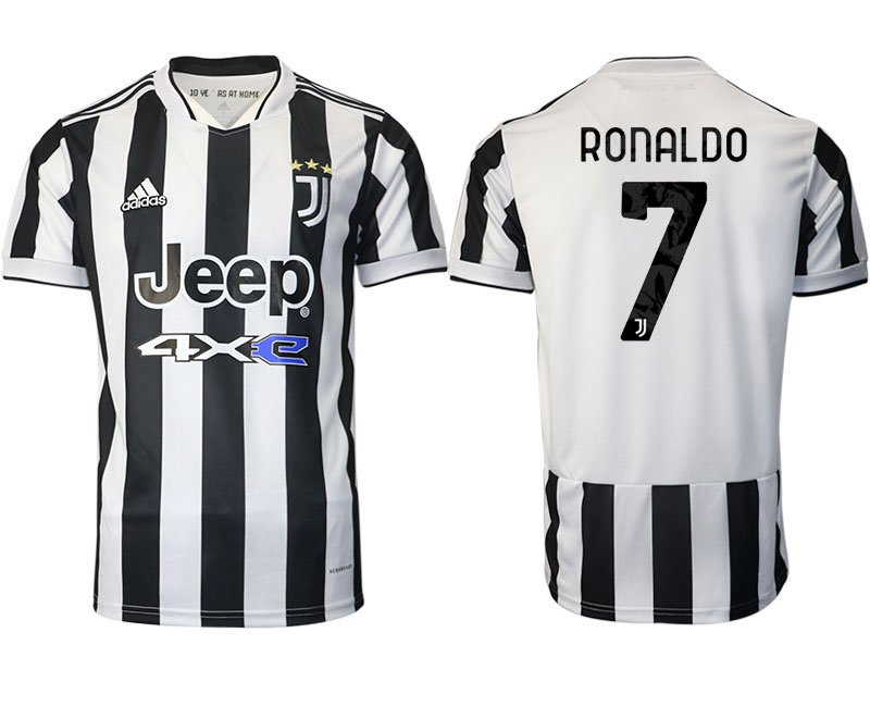 Günstige Fußballtrikots Juventus Turin Heimtrikot 2021/22 mit Aufdruck Ronaldo 7