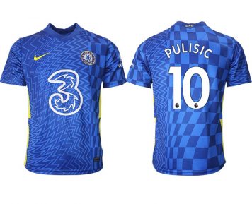 Günstige Fußballtrikots Chelsea F.C. 2021/22 Christian Pulisic 10# Heimtrikot Kurzarm