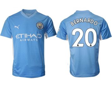 Günstige Manchester City Bernardo Silva #20 Heimtrikot Herren 21-22 Kurzarm