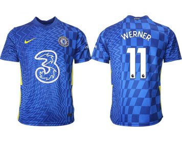 Günstige Trikots Chelsea FC 2021/22 Heimtrikot Kurzarm mit Aufdruck Werner 11