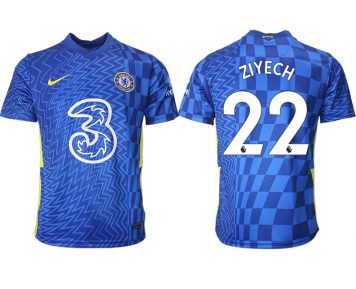 Hakim Ziyech 22# FC Chelsea Herren Heimtrikot 2021/22 blau/gelb