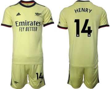 Henry 14# Trikotsatz FC Arsenal London Gelbe Trikots Auswärts 2021/22 + Kurze Hosen