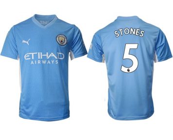 Herren Manchester City John Stones #5 Heim Heimtrikot 2021/22 Kurzarm