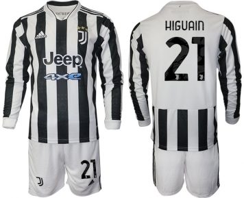 Higuain 21# Juventus Turin Herren 21/22 Fußball Heimtrikot Langarm + Kurze Hosen