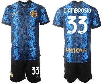 Inter Mailand Danilo D'Ambrosio #33 Kit Herren Heimtrikot Trikotsatz Online Kaufen