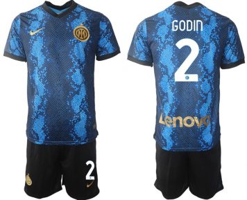 Inter Mailand Diego Godín #2 Herren Heimtrikot Trikotsatz Kurzarm + Kurze Hosen