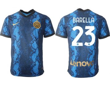 Inter Milan Nicolo Barella #23 Herren 21-22 Heimtrikot Gunstig Kurzarm