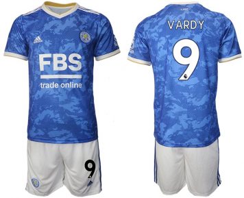 Jamie Vardy #9 Leicester City FC 2021-22 Fußball Heimtrikot + Kurze Hosen