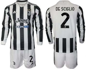 Juventus Turin Mattia De Sciglio 2# Herren 2021/22 Heimtrikot Langarm + Kurze Hosen