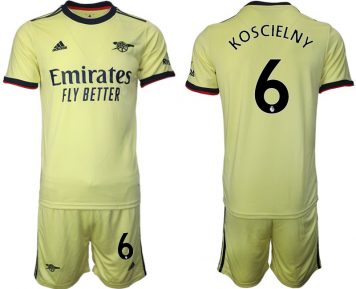 Koscielny 6# Trikotsatz FC Arsenal Gelbe Trikots Auswärts 2021/22 + Kurze Hosen