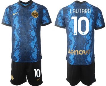 Lautaro Martínez #10 Inter Mailand Heimtrikot 21/22 Fußballtrikots Offizielles Set