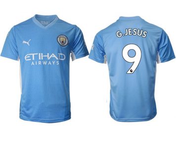 Manchester City Gabriel Jesus #9 Herren Heimtrikot 21/22 Fußballtrikots Kurzarm