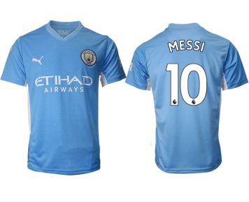 Manchester City Lionel Messi #10 Herren Heim Trikot 21-22 Kurzarm