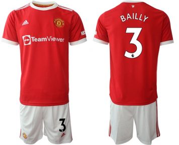Manchester United 2021/22 Herren Heim Trikotsatz Bailly 3 rot/weiß im sale