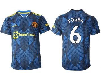 Manchester United Ausweichtrikot 2021-22 blau mit Aufdruck Pogba 6