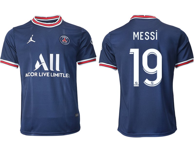 Paris Saint Germain Heimtrikot 2021-22 Herren Fußballtrikot mit Aufdruck MESSI 19