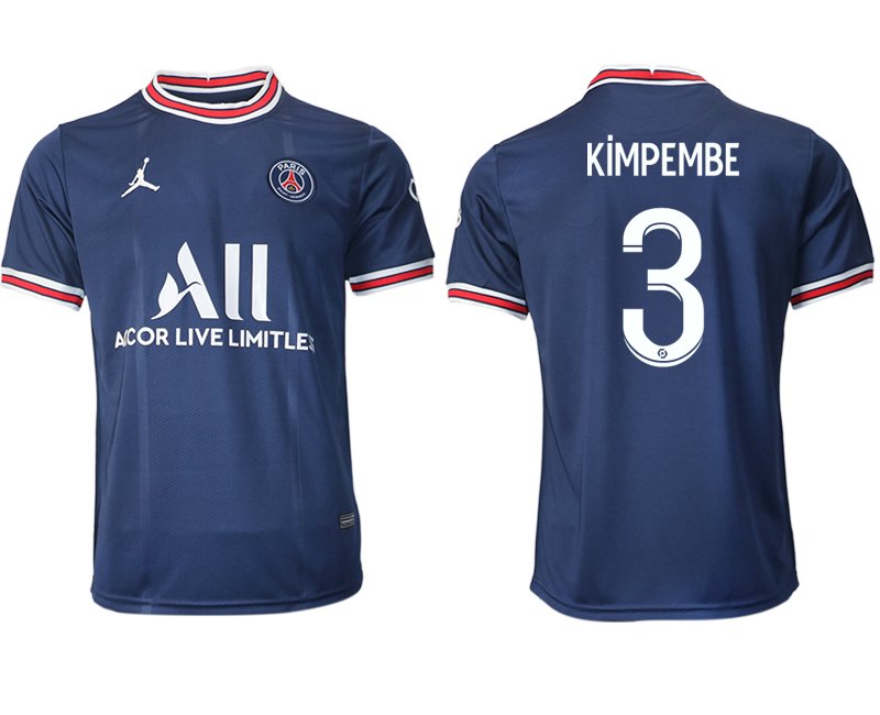 Paris Saint Germain Heimtrikot 2021/22 dunkelblau/weiß mit Aufdruck Kimpembe 3