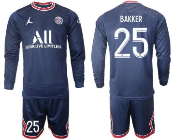 Paris Saint-Germain Herren 21-22 Heim Trikot Bakker 25# Langarm + Kurze Hosen