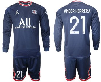 Paris St. Germain 2021/22 Herren Heimtrikot Ander Herrera 21# Langarm + Kurze Hosen