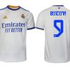 Real Madrid Heimtrikot 2021-22 weiß blau mit Aufdruck Benzema 9