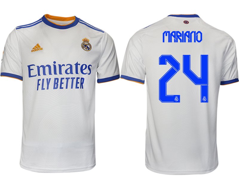 Real Madrid Heimtrikot 2021-22 weiß blau mit Aufdruck Mariano 24