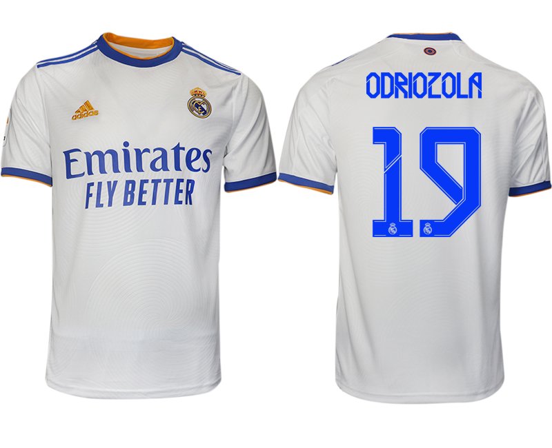 Real Madrid Heimtrikot 2021-22 weiß blau mit Aufdruck Odriozola 19