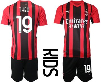 Theo Hernández #19 AC Milan Fußballtrikot Kinder (+ Kurze Hosen)