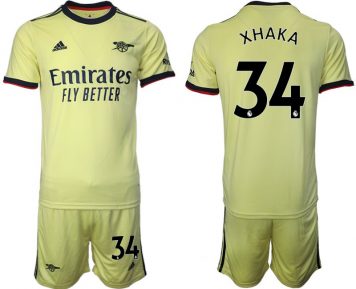 XHAKA 34# Gelbe FC Arsenal Trikots Auswärts 2021/22 + Kurze Hosen