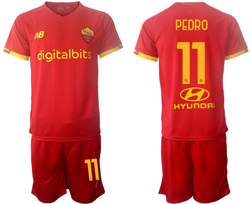 AS Roma 2021/22 Heimtrikot rot Trikotsatz Kurzarm + Kurze Hosen PEDRO 11