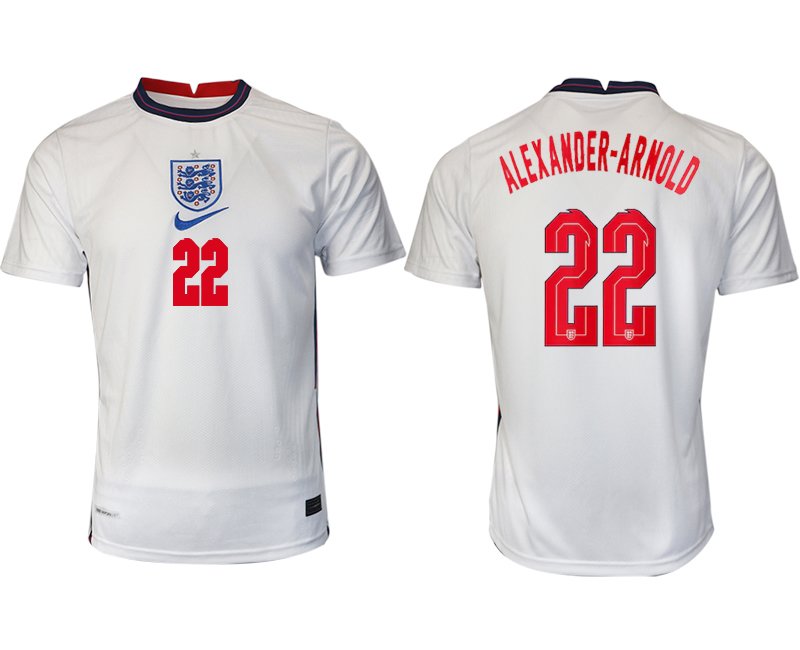 England Heimtrikot EM 2020 weiß/blau mit Aufdruck Alexander-Arnold 22