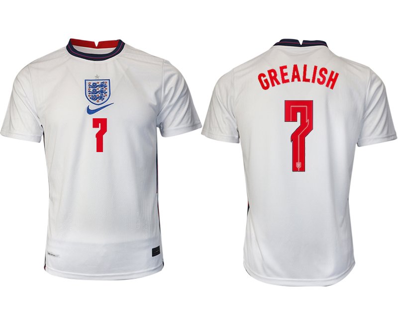 England Heimtrikot EM 2020 weiß/blau mit Aufdruck GREALISH 7 online kaufen