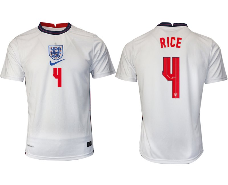 England Heimtrikot EM 2020 weiß/blau mit Aufdruck RICE 4 online kaufen