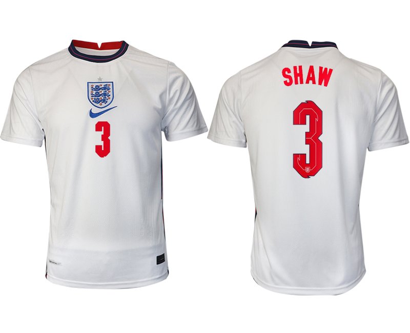 England Heimtrikot EM 2020 weiß/blau mit Aufdruck SHAW 3 online kaufen