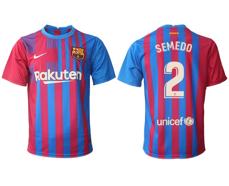 FC Barcelona Heimtrikot 2021/22 Herren Fußballtrikots blau mit Aufdruck Semedo 2