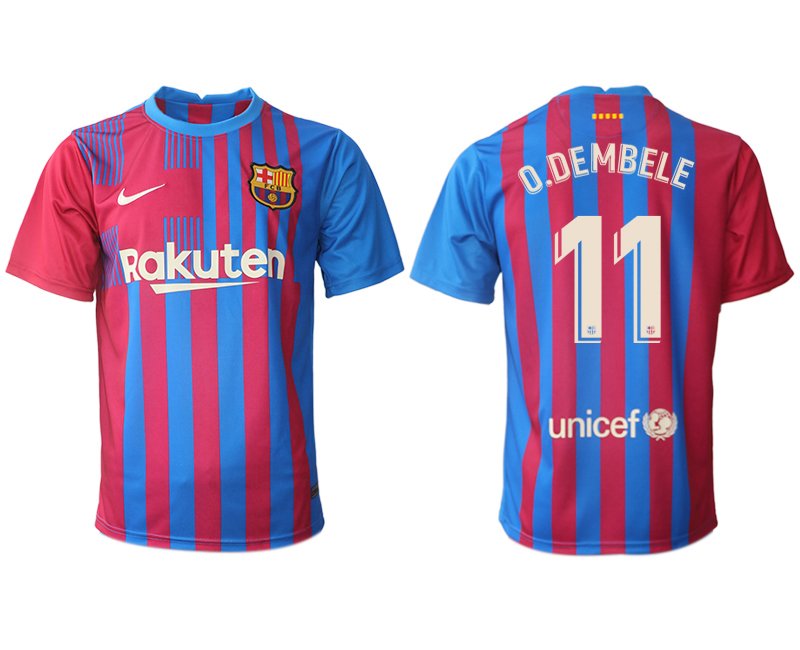FC Barcelona Stadium Heimtrikot 2021/22 Herren Fußballtrikots mit Aufdruck O.Dembele 11