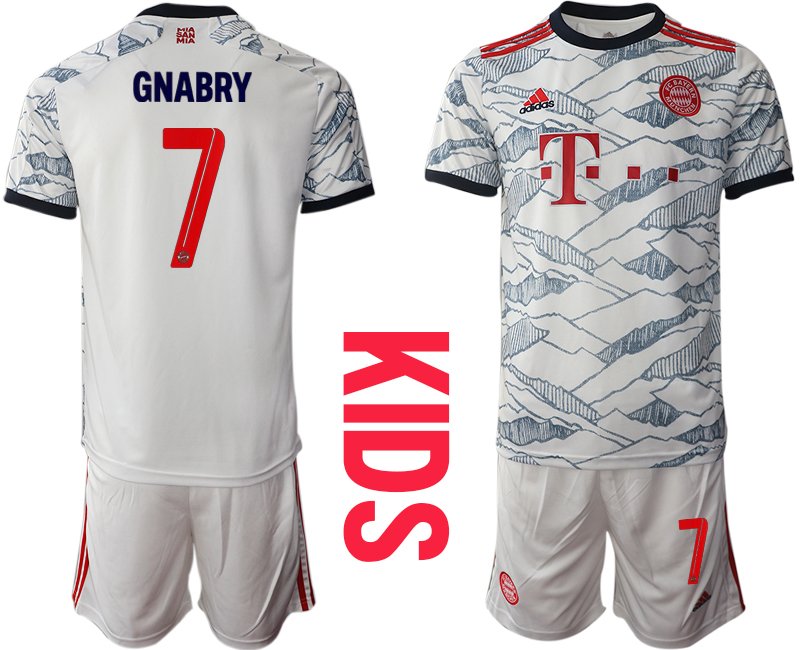 FC Bayern München Trikot 3rd in weiß 2021/2022 für Kinder mit Aufdruck Gnabry 7