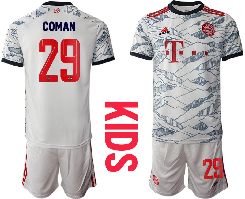 FC Bayern München Trikot 3rd in weiß 2021/2022 für Kinder mit Aufdruck Coman 29