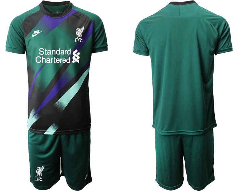 FC Liverpool 2022 Goalkeeper Jersey Shirt + Goalkeeper Shorts Dark Green
