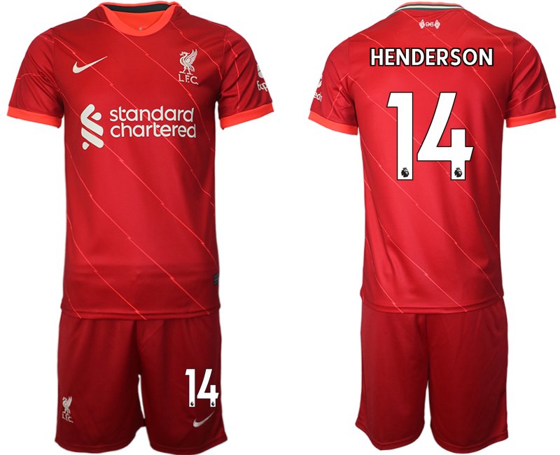 FC Liverpool Heimtrikot 2021/22 rot Trikotsatz mit Aufdruck HENDERSON 14