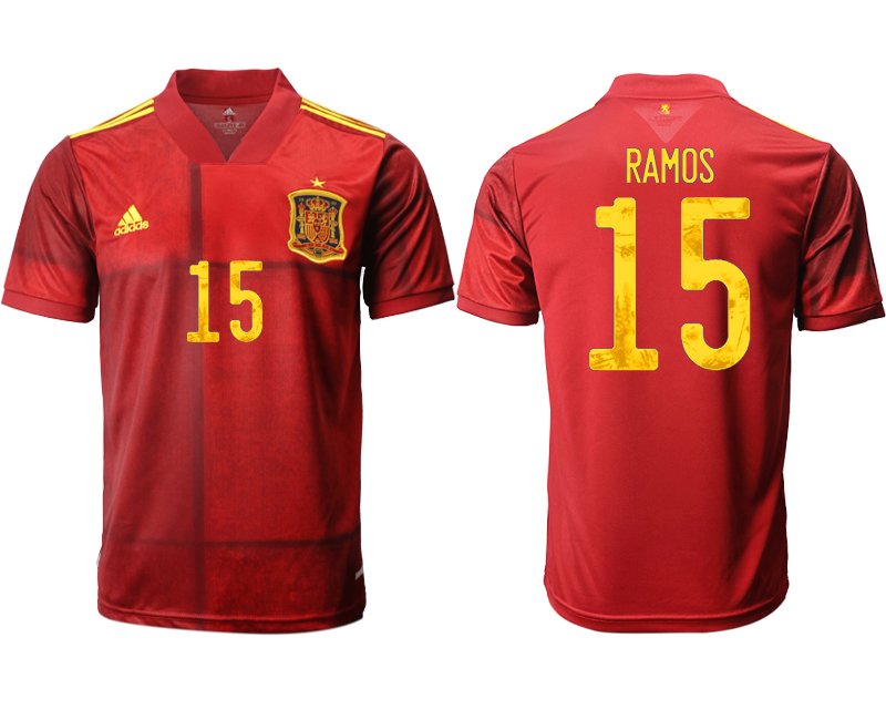 Fanartikelshop Spanien EM 2020/21 Heimtrikot rot mit Aufdruck RAMOS 15