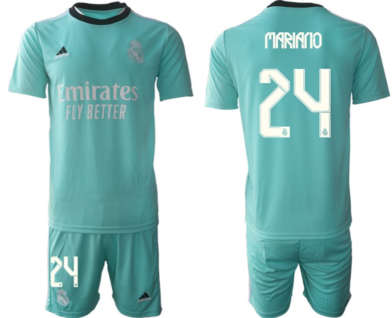 Fußball Trikotsatz Real Madrid Ausweichtrikot 2021/22 grün mit Aufdruck Mariano 24